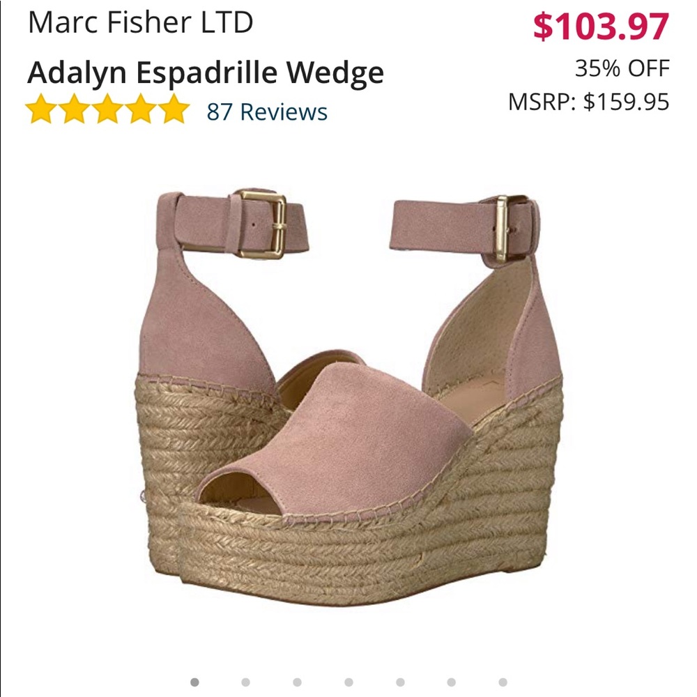 Peach espadrille wedges